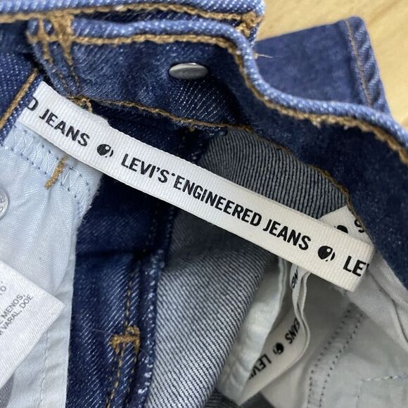 Levis LEJ Re-Issue Slouch Taper Jeans 27 Womens Blue Denim Relaxed Crop Stretch - Picture 12 of 12